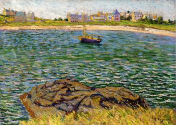 (image for) Handmade Oil painting for home canvas, oil painting framed canvas for living room Paul Signac's painting,Saint-Brac, Le Bechet - Click Image to Close